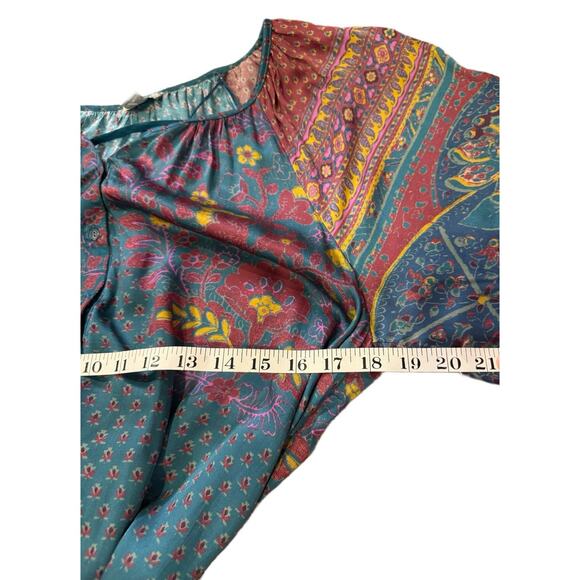 Sundance XL Boho Midi Maxi Dress Jewel Tone Modal Resort Wear Tie Waist NWT - Picture 6 of 7